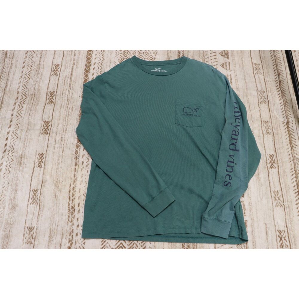 Vineyard Vines Men's Long Sleeve Whale Pocket Graphic T-Shirt-Size M